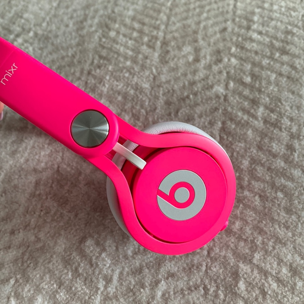 Beats mixr headphones—hot pink